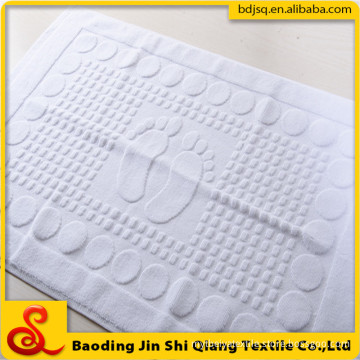Wholesale Thick 100% Cotton White Jacquard Bath Mat, Ground Towel